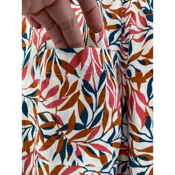 Lands' End Womens Tunic Top Size L 100% Linen Long Sleeve Pockets Resort Beach - Picture 5 of 11